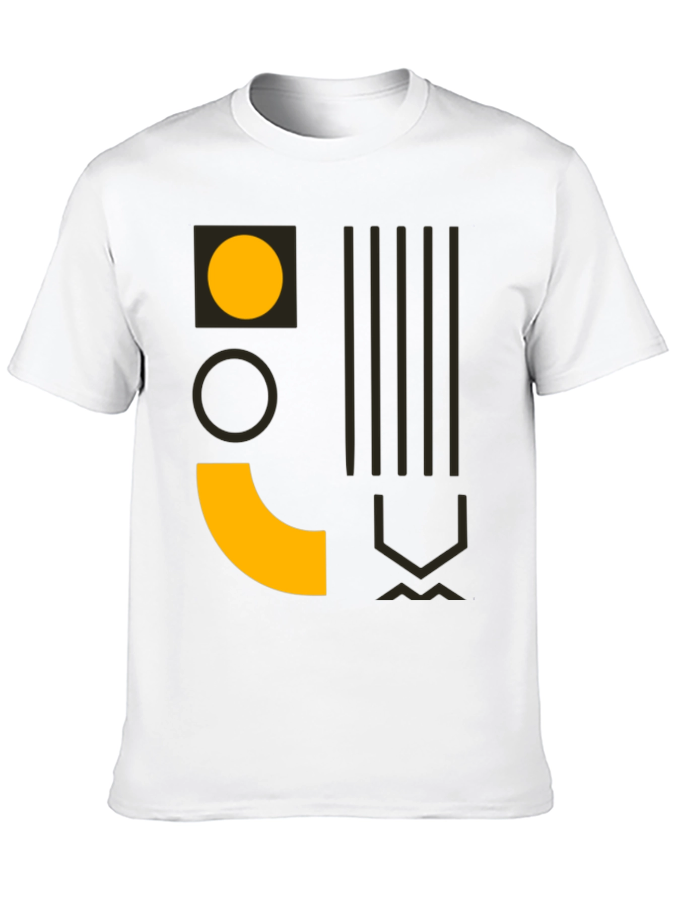 Modern Geometric Print Mens Black T-Shirt
