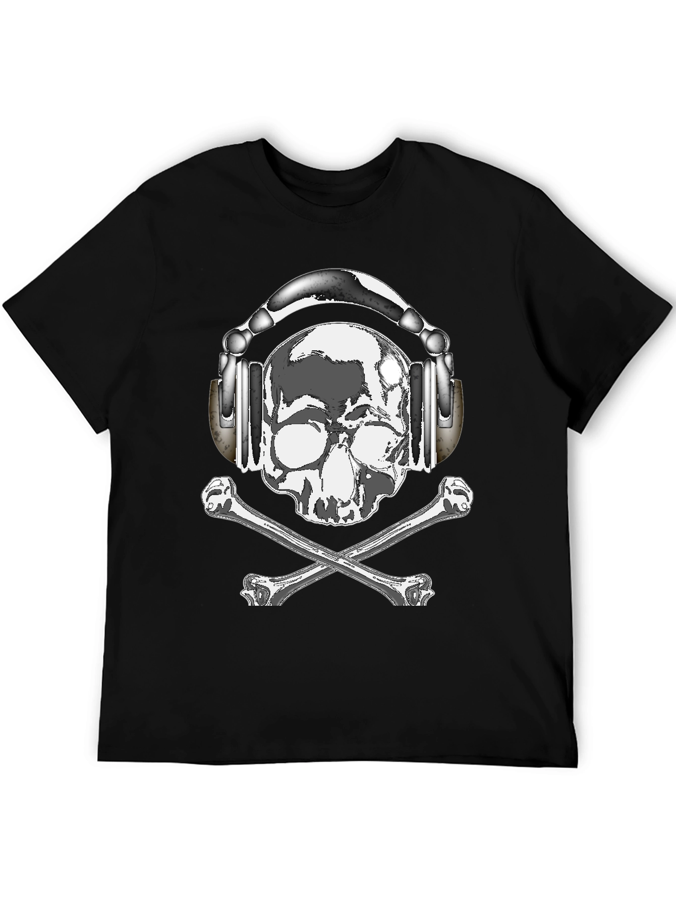 Skull with Headphones Graphic Tee - Rocker Style