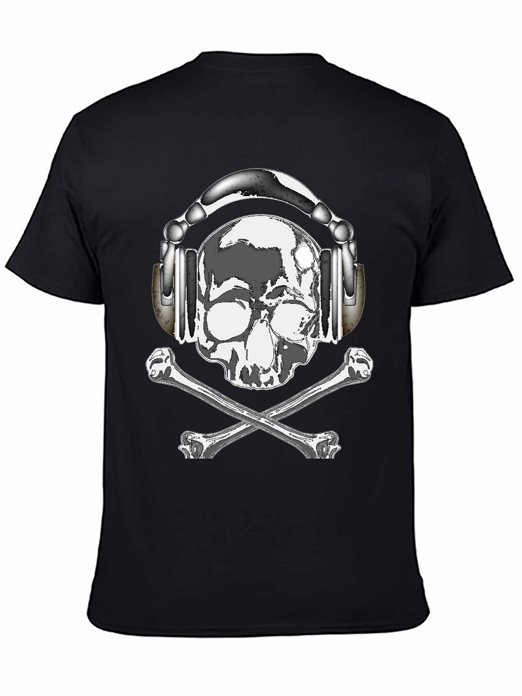 Skull with Headphones Graphic Tee - Rocker Style