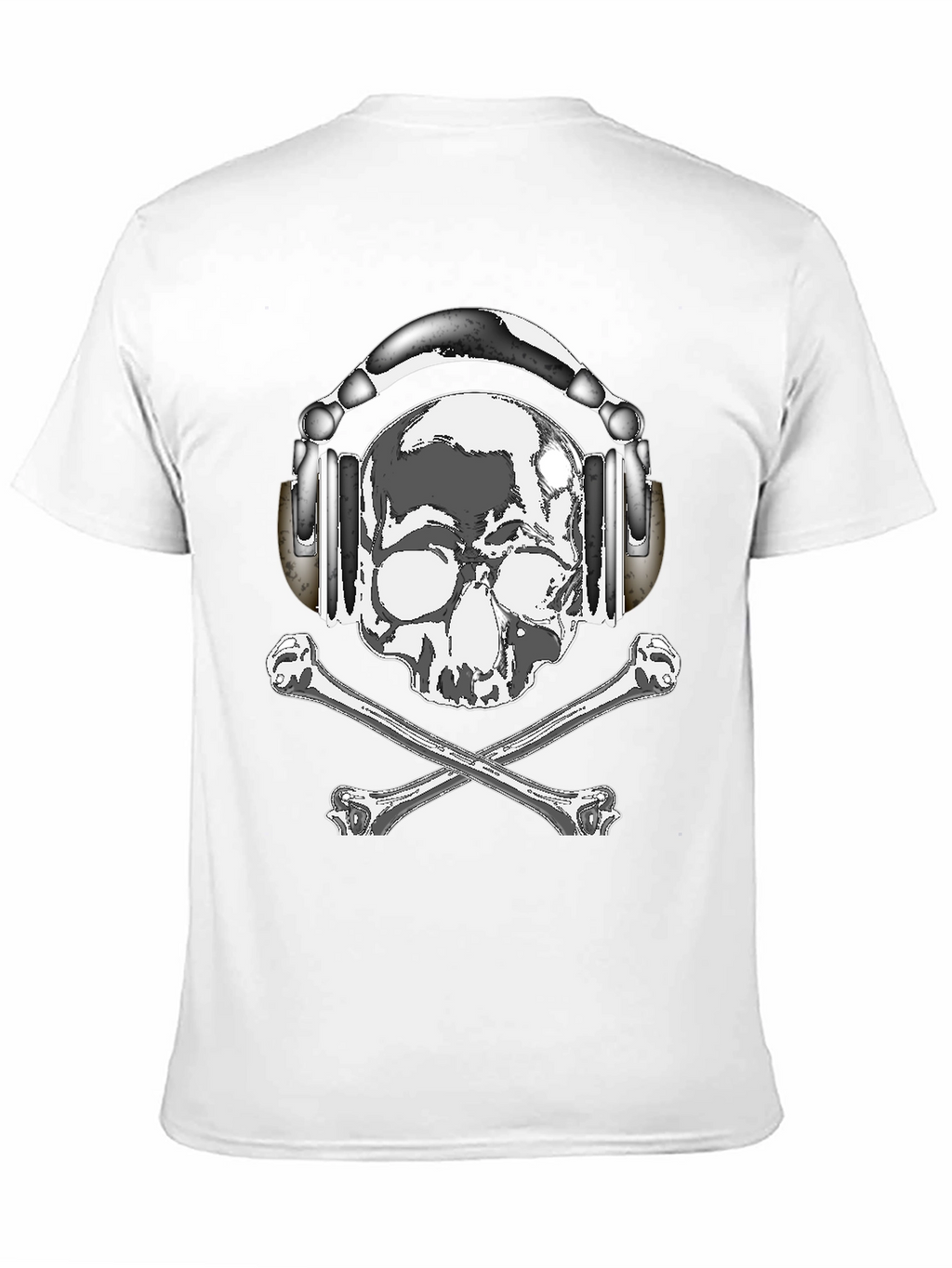 Skull with Headphones Graphic Tee - Rocker Style