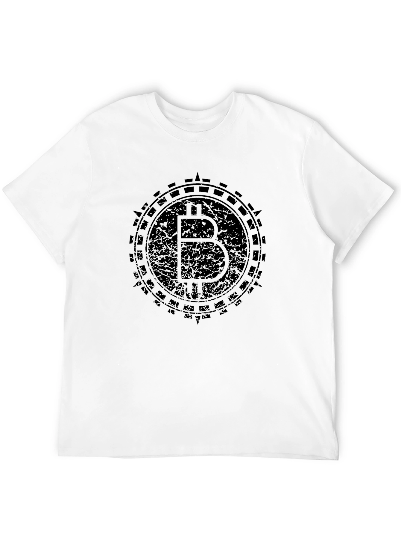 Bitcoin Logo Graphic Print Black T-Shirt