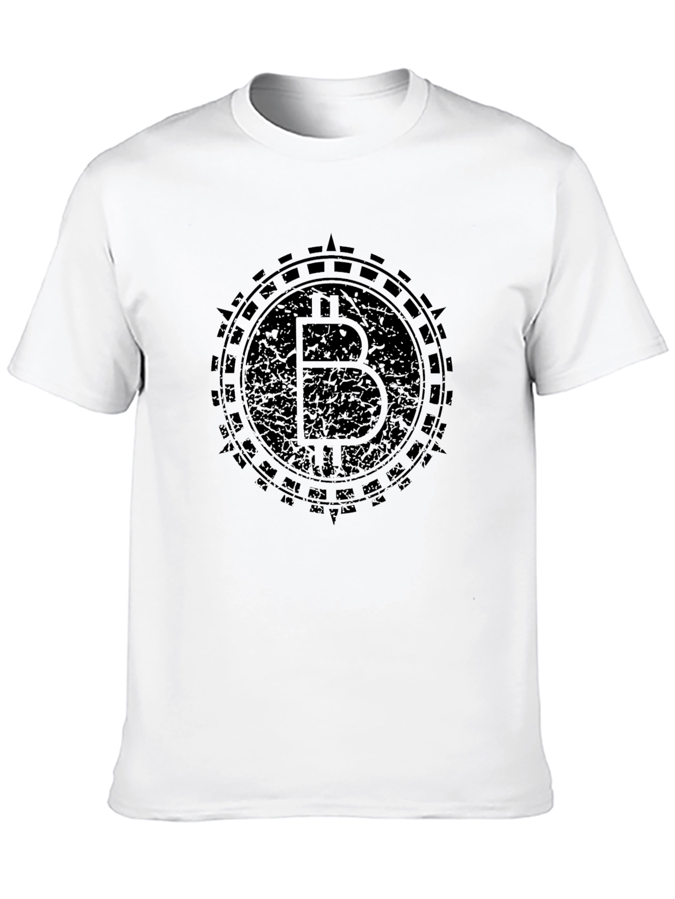 Bitcoin Logo Graphic Print Black T-Shirt