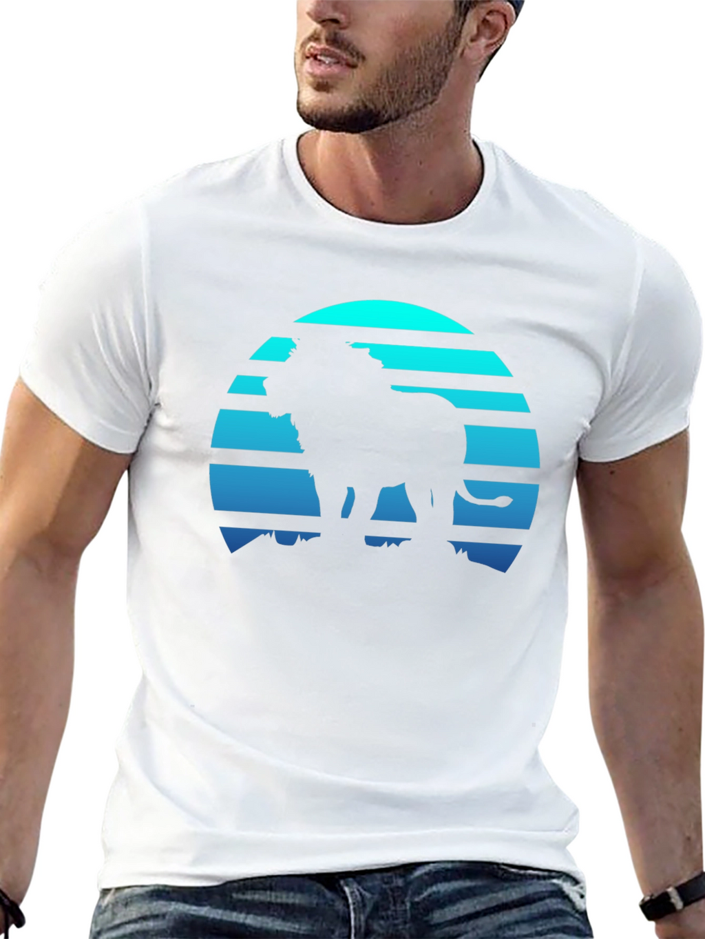 Lion Sunset Graphic Tee - Mens Black T-Shirt