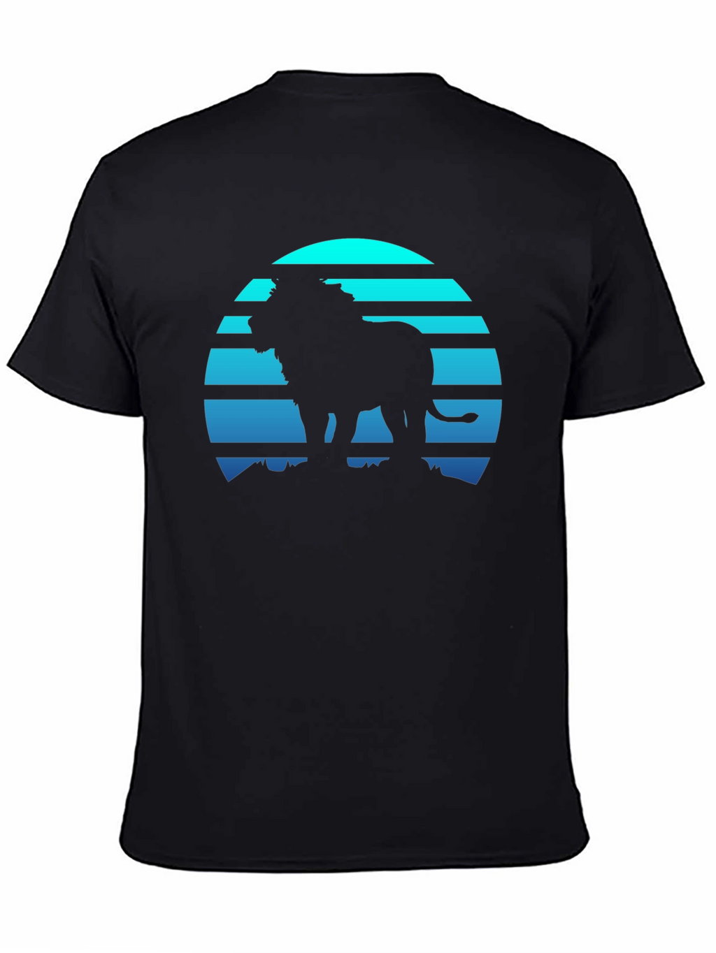 Lion Sunset Graphic Tee - Mens Black T-Shirt