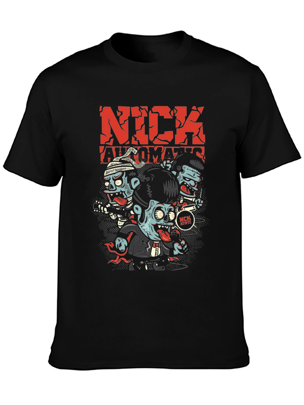 Nick Automatic Zombie Band Black T-Shirt