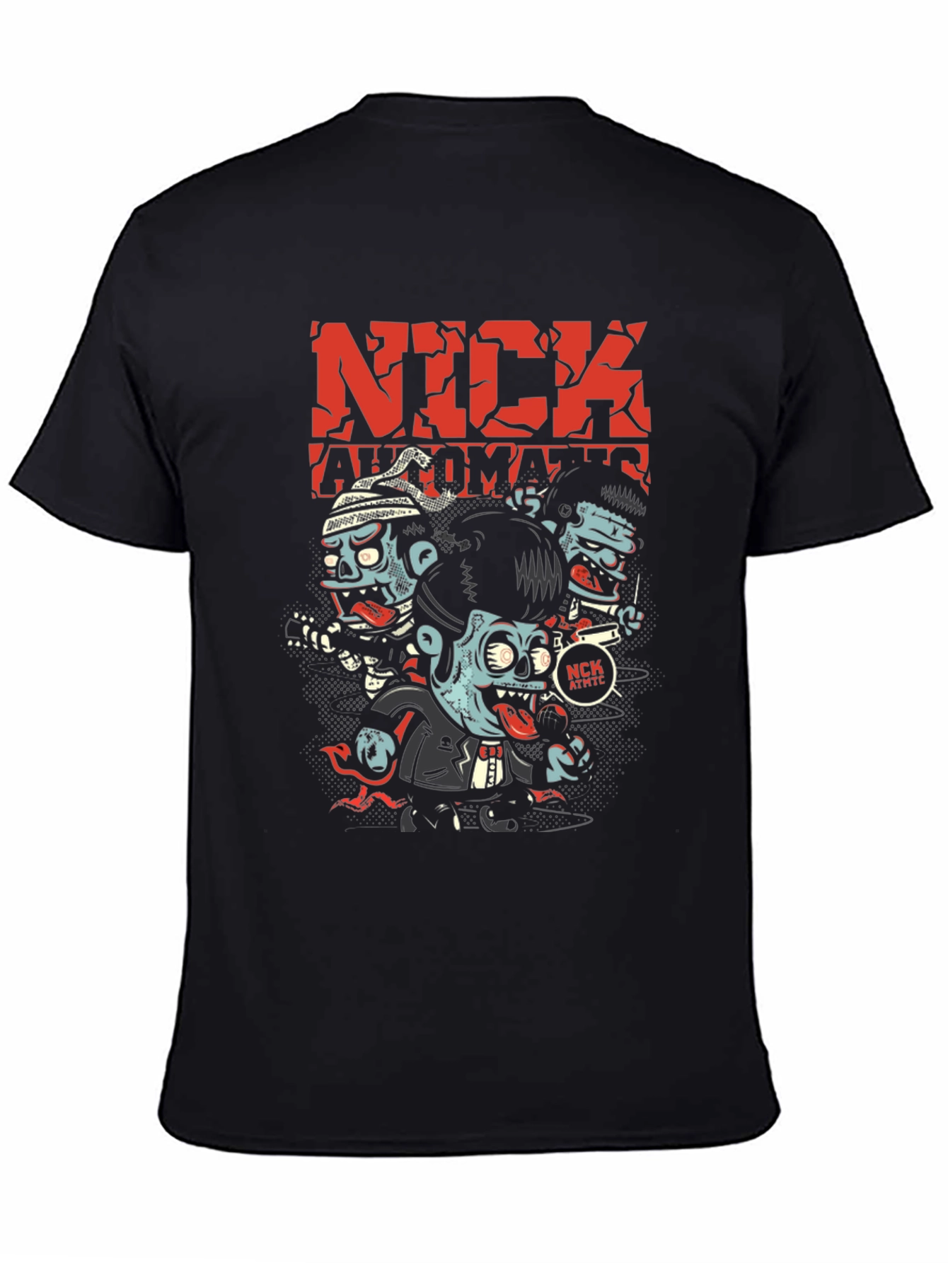 Nick Automatic Zombie Band Black T-Shirt