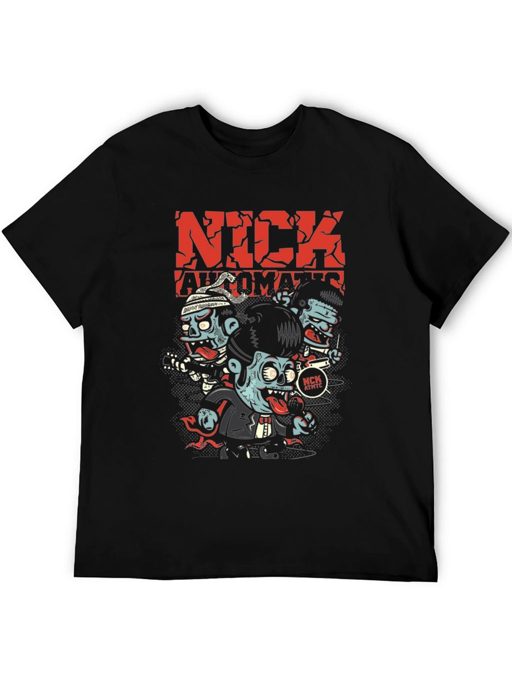 Nick Automatic Zombie Band Black T-Shirt