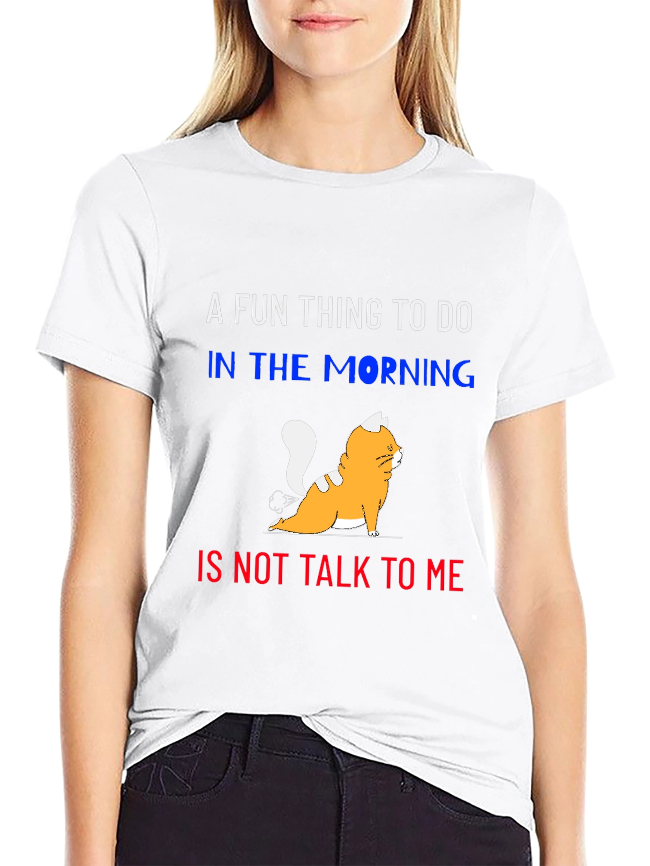 Funny Cat Fart T-Shirt - Dont Talk To Me in the Morning Tee