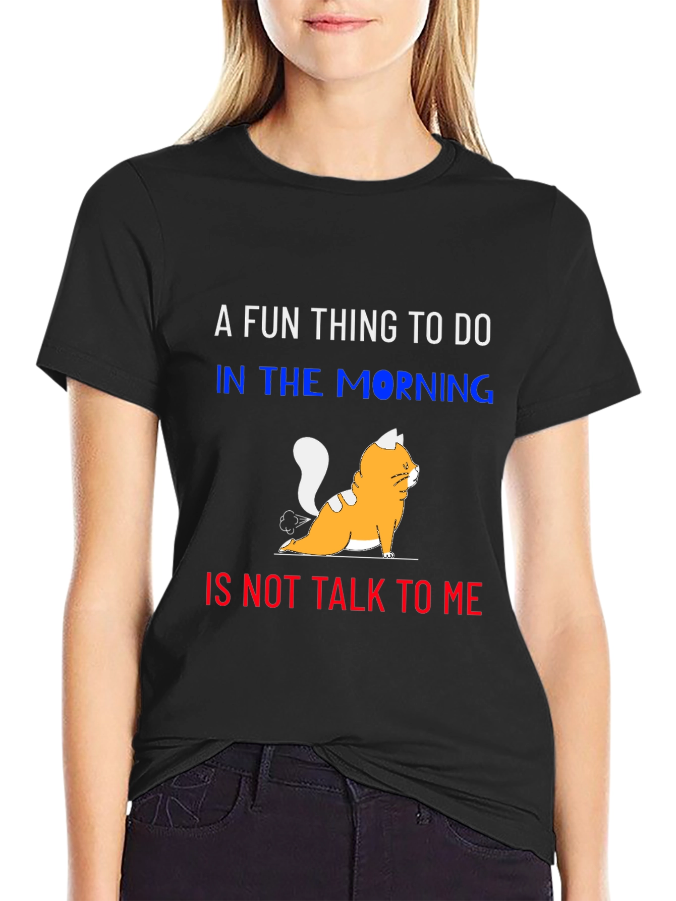 Funny Cat Fart T-Shirt - Dont Talk To Me in the Morning Tee