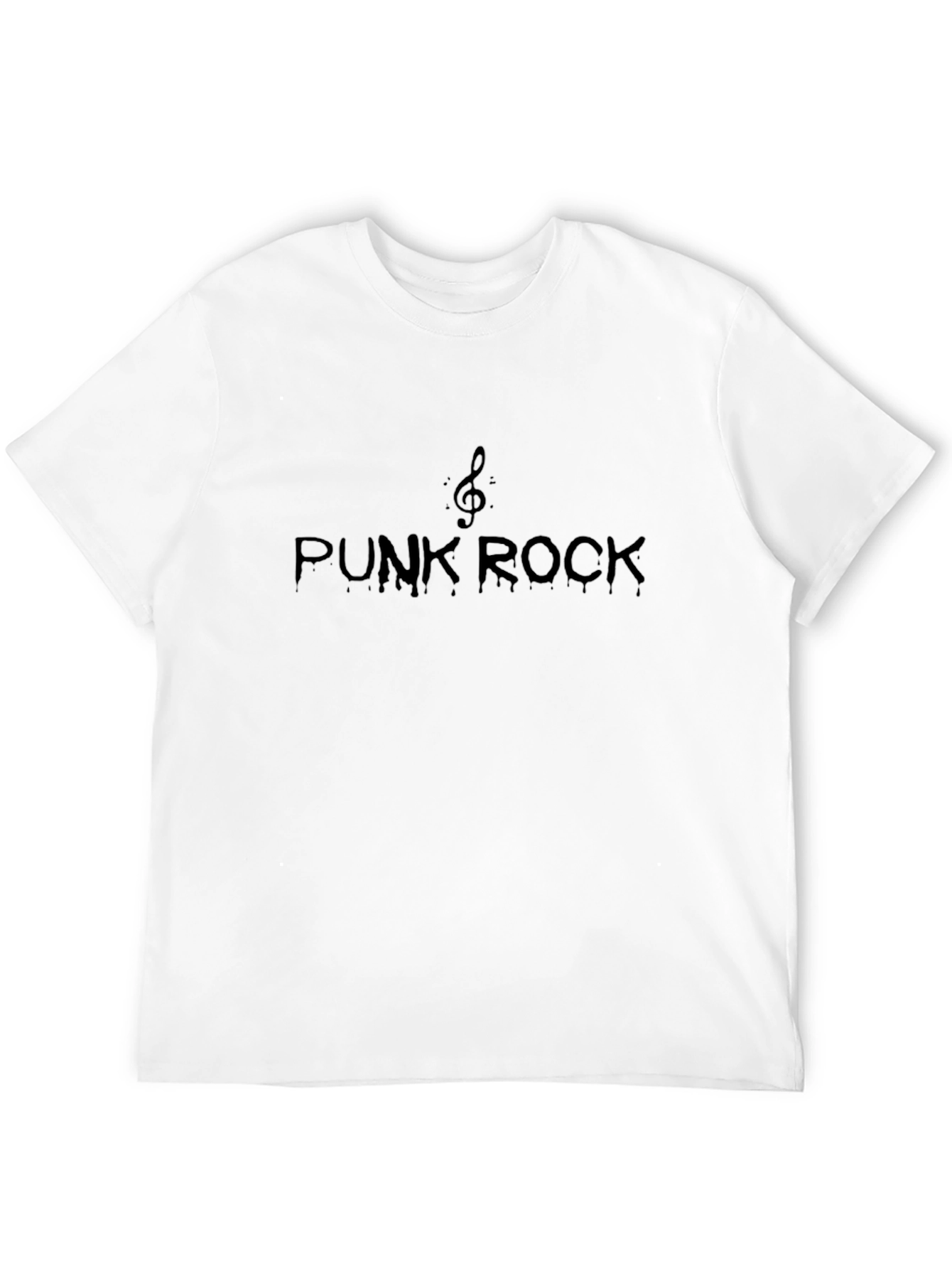 Punk Rock Treble Clef Graphic Tee - Black