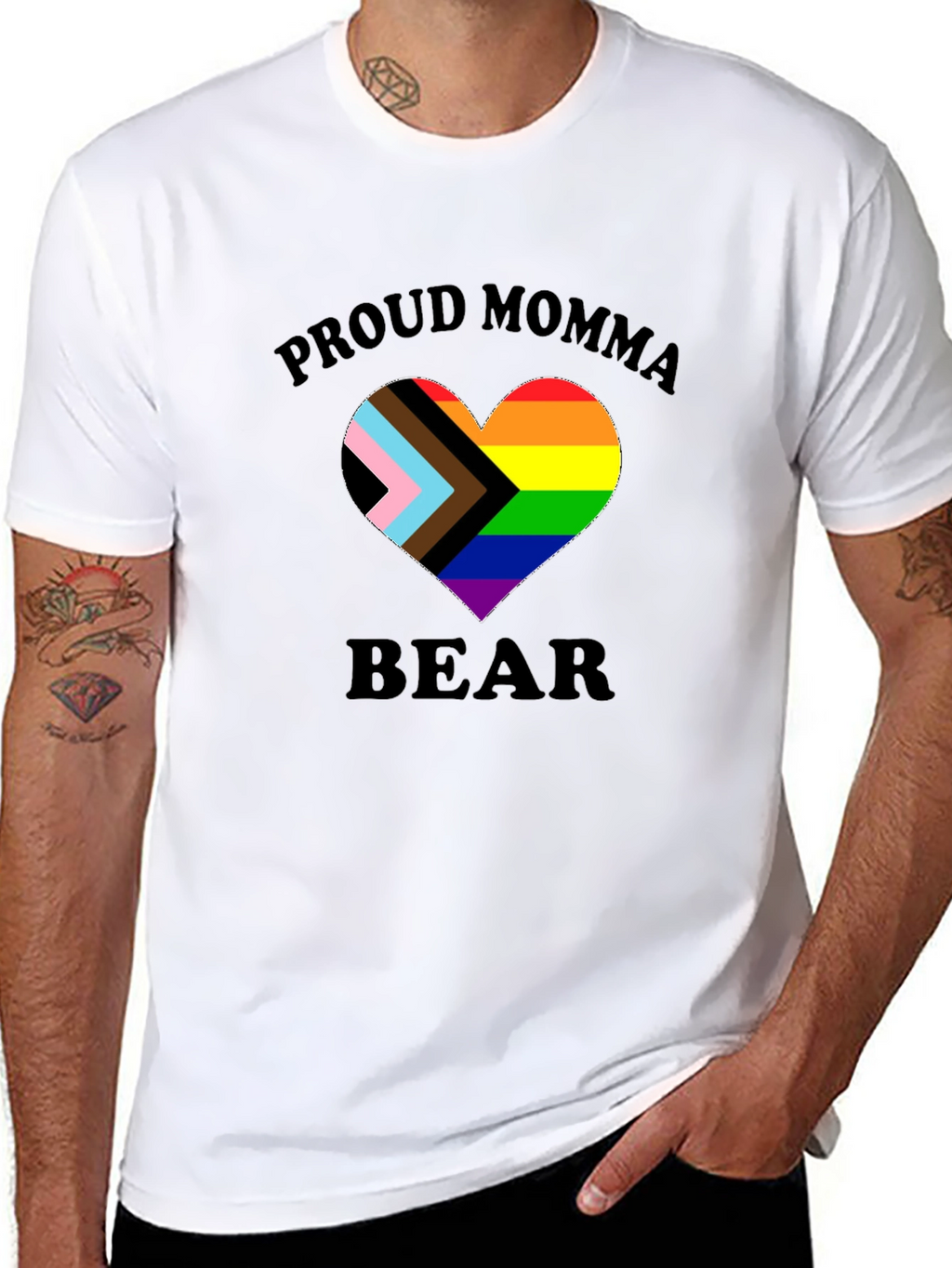 Proud Momma Bear LGBTQ+ Heart T-Shirt