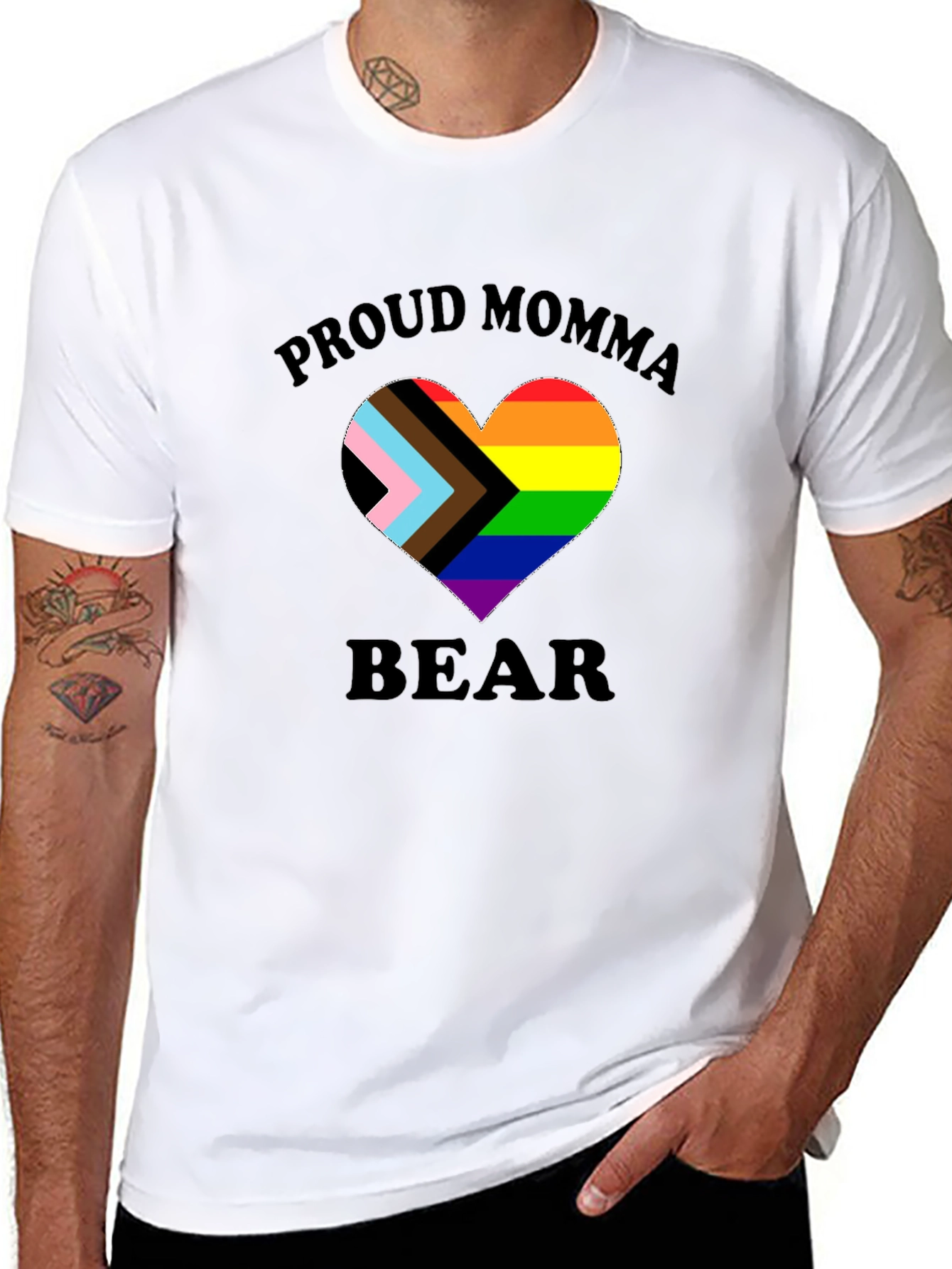 Proud Momma Bear LGBTQ+ Heart T-Shirt