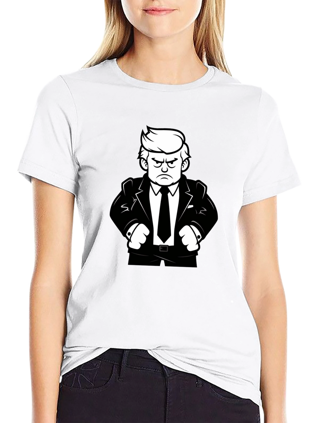 Angry Cartoon Man Black T-Shirt