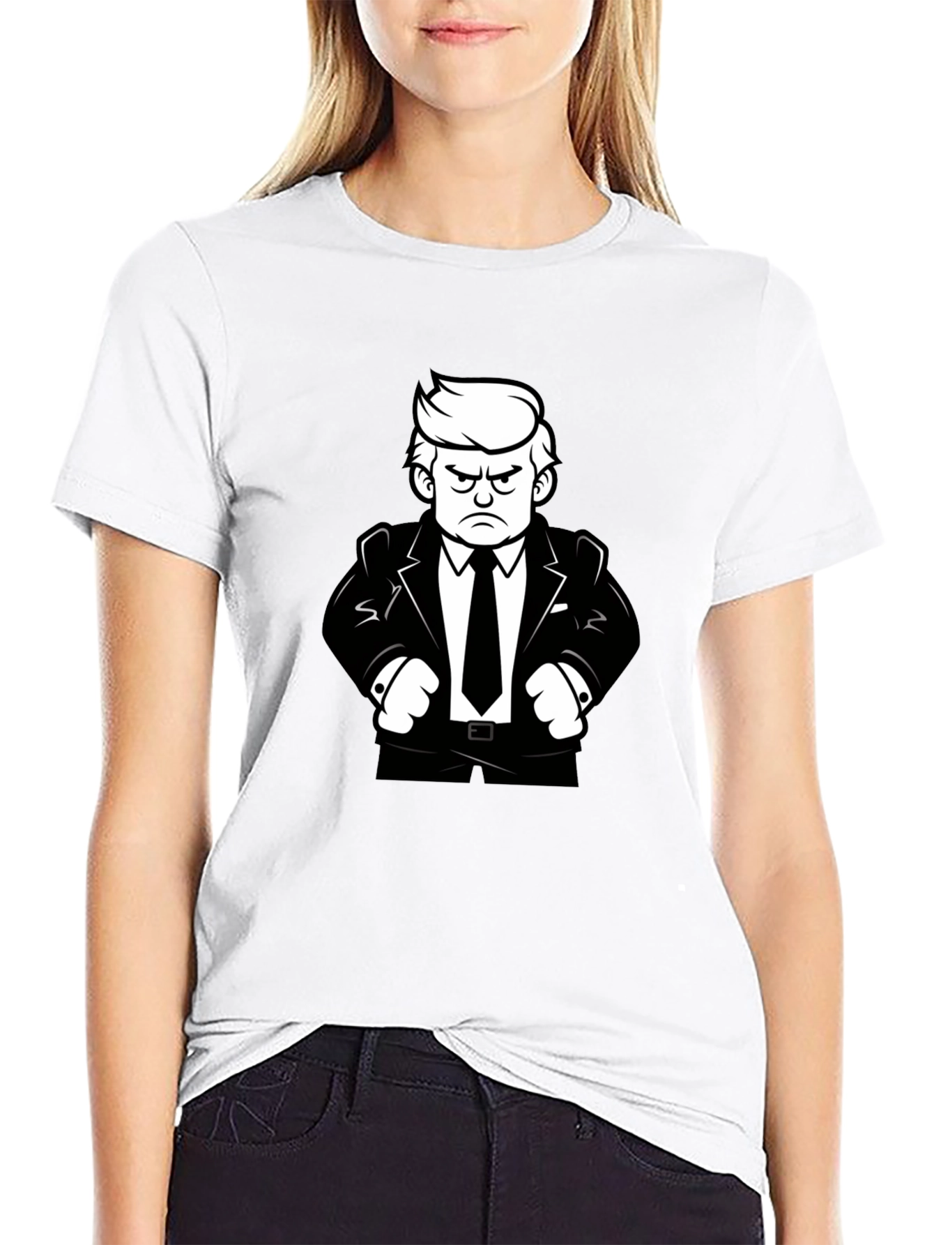 Angry Cartoon Man Black T-Shirt