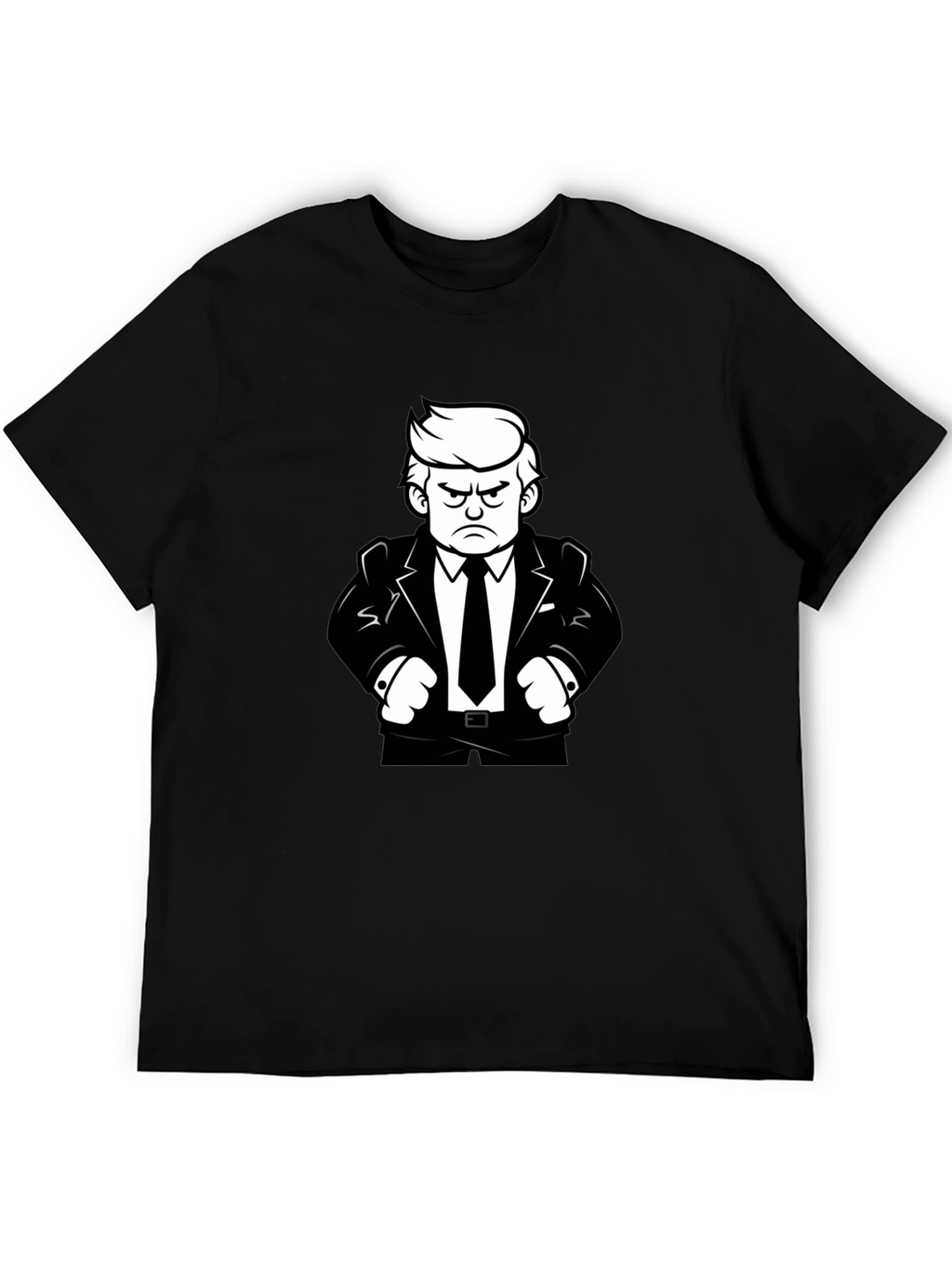 Angry Cartoon Man Black T-Shirt