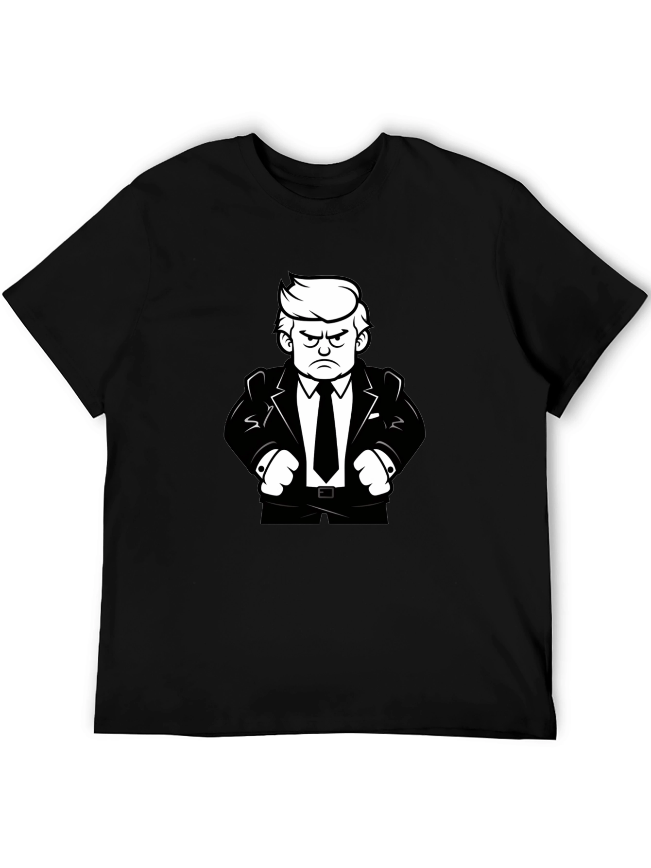 Angry Cartoon Man Black T-Shirt