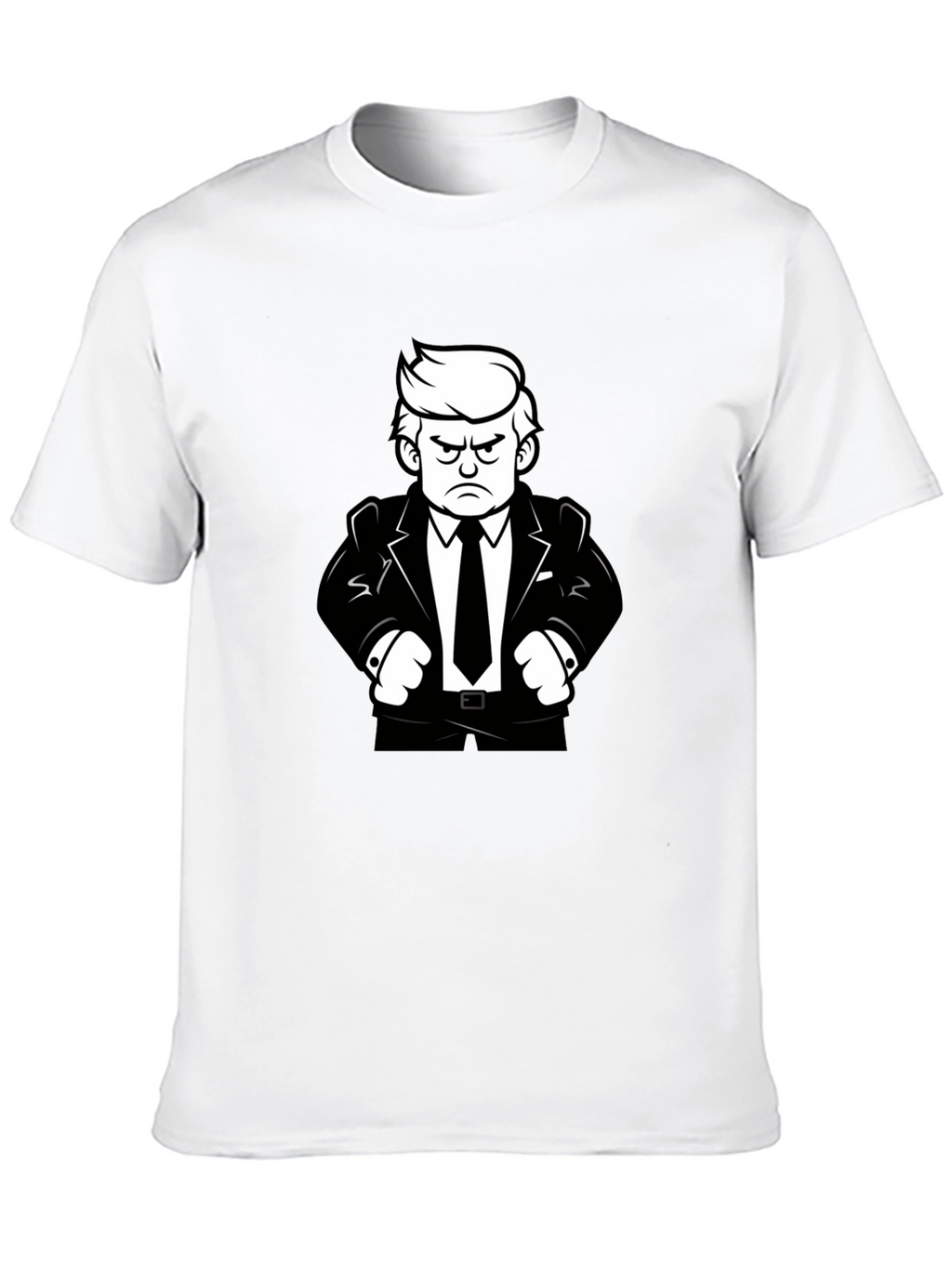 Angry Cartoon Man Black T-Shirt