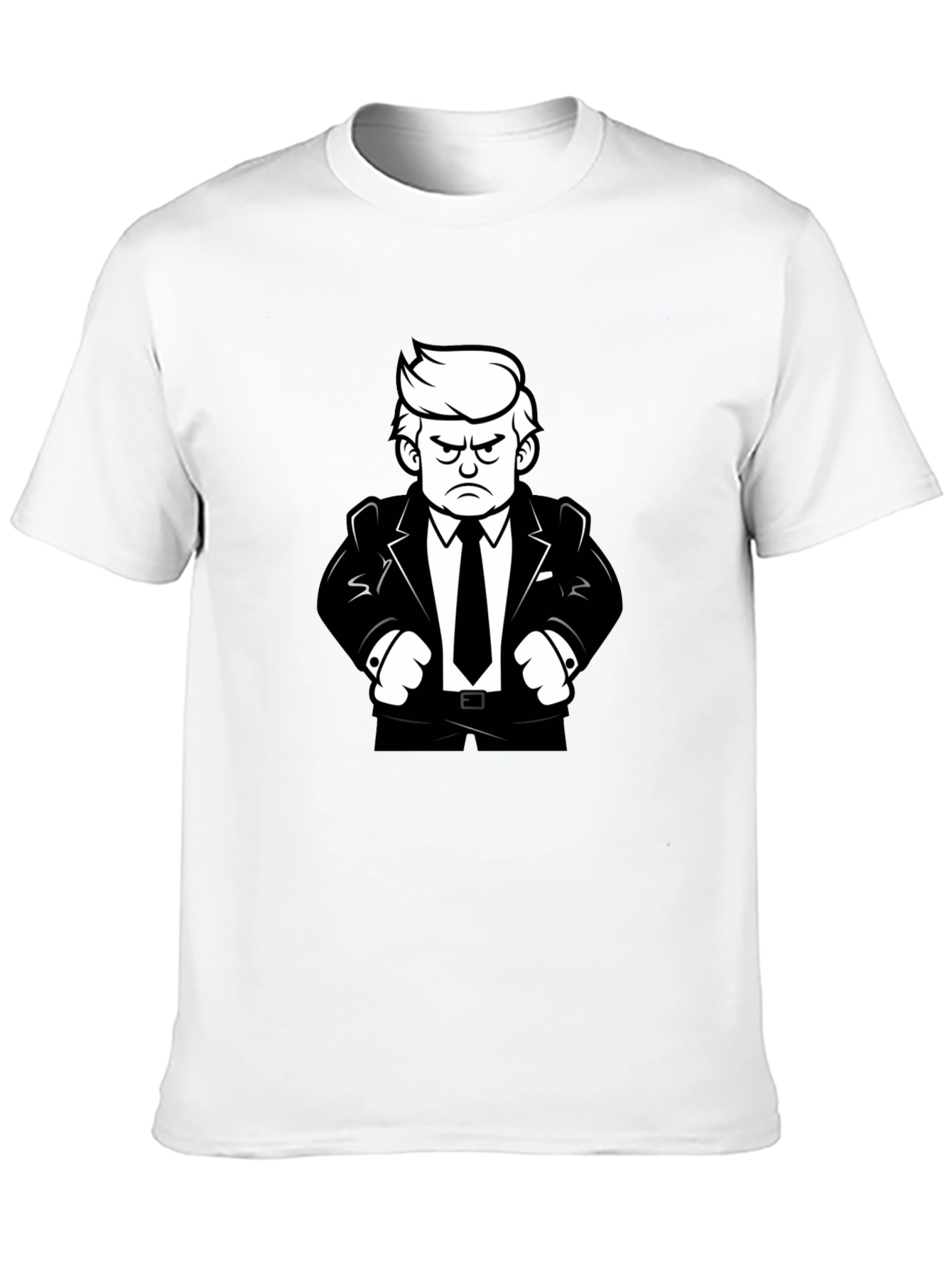 Angry Cartoon Man Black T-Shirt