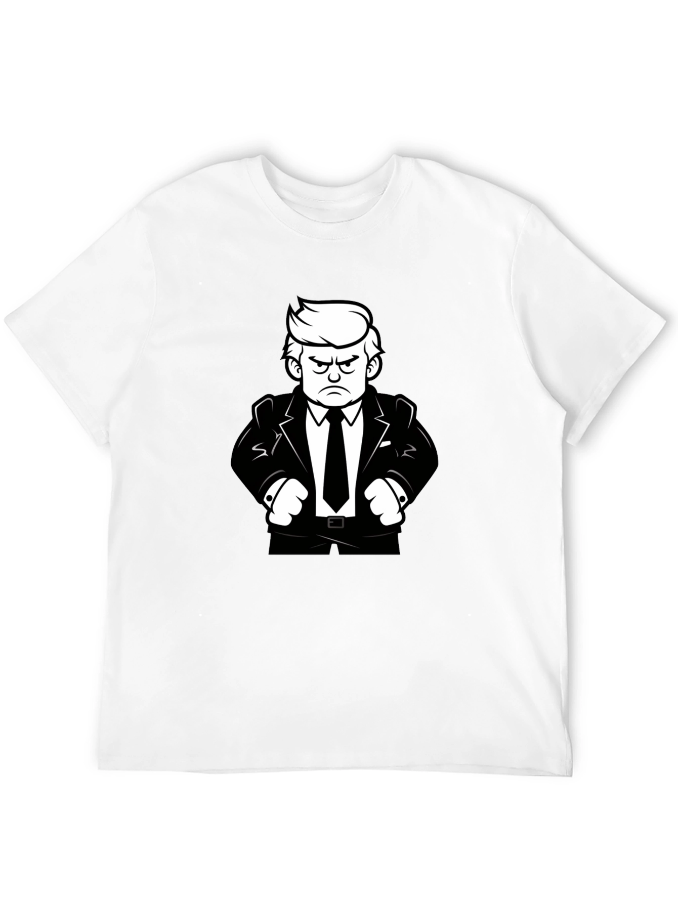 Angry Cartoon Man Black T-Shirt