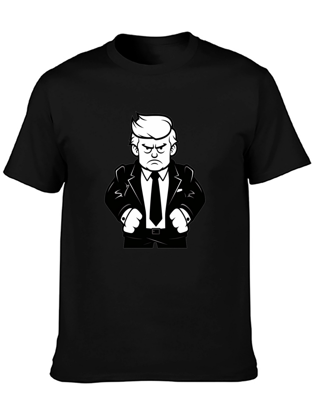 Angry Cartoon Man Black T-Shirt