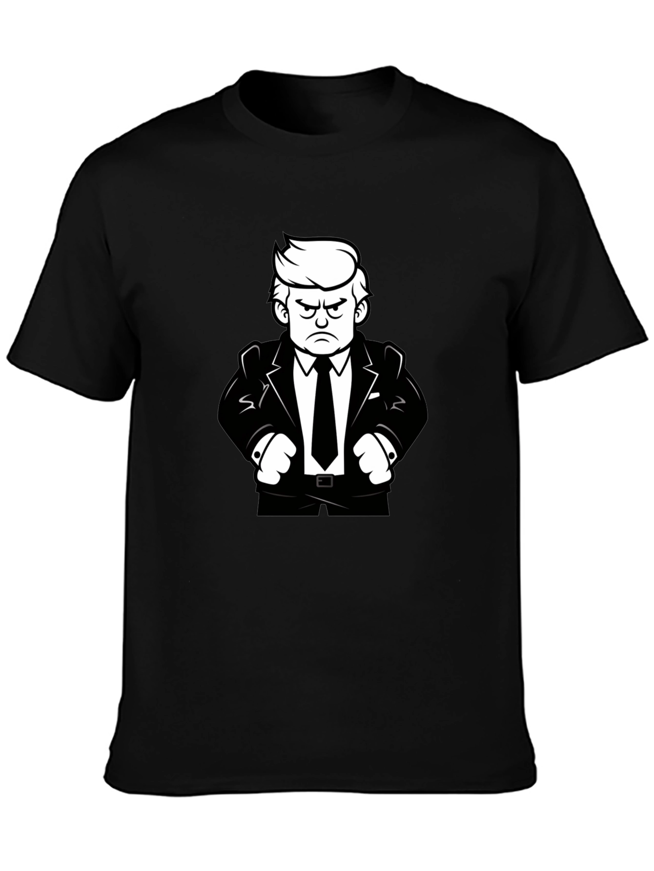 Angry Cartoon Man Black T-Shirt