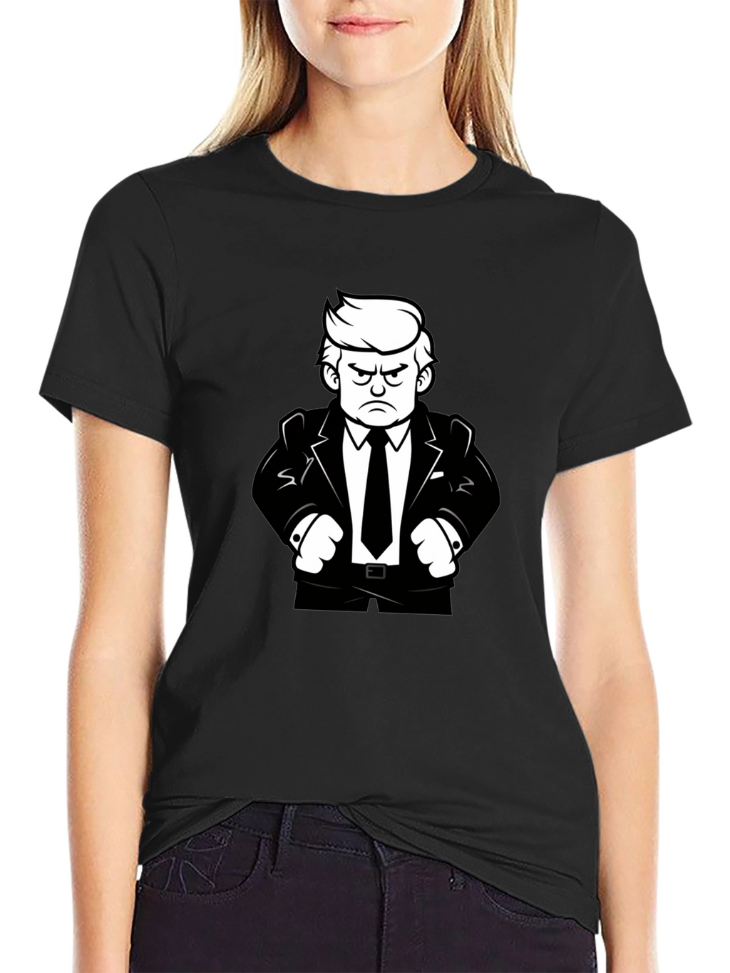 Angry Cartoon Man Black T-Shirt