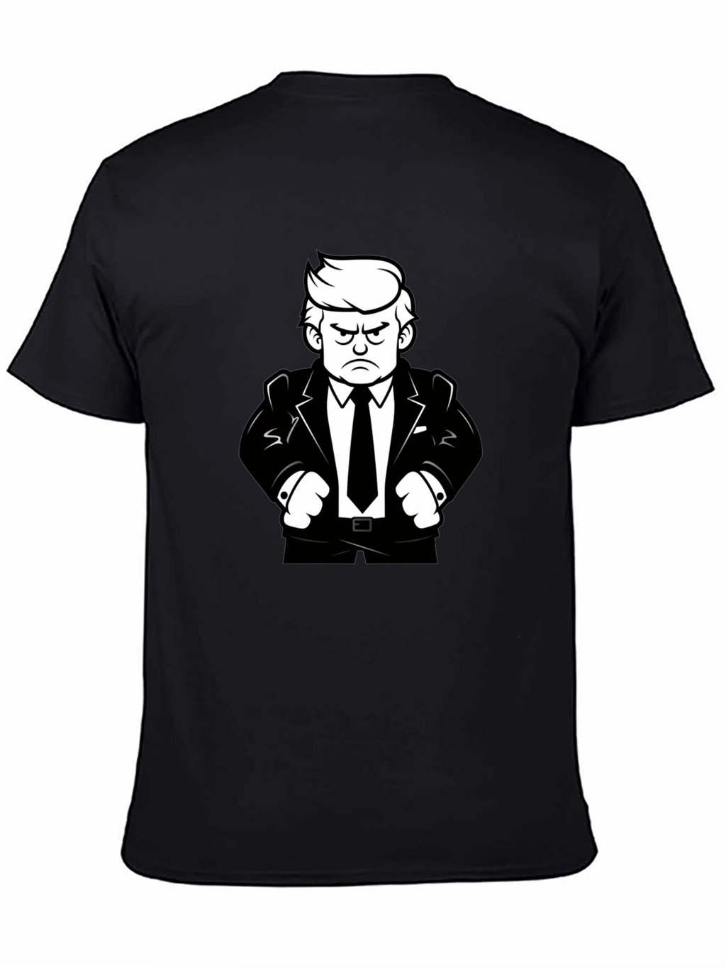 Angry Cartoon Man Black T-Shirt