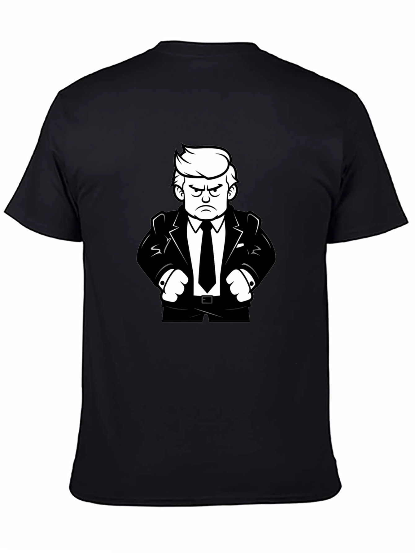 Angry Cartoon Man Black T-Shirt
