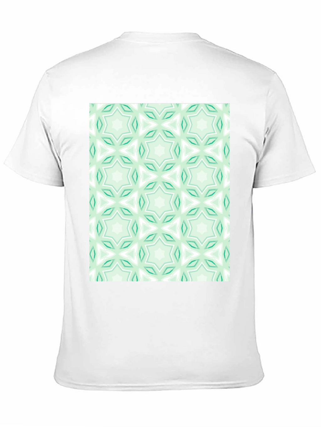 Kaleidoscope Pattern T-Shirt - Mint Green & White