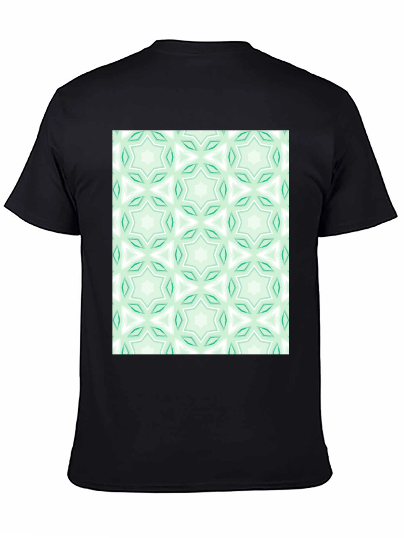 Kaleidoscope Pattern T-Shirt - Mint Green & White