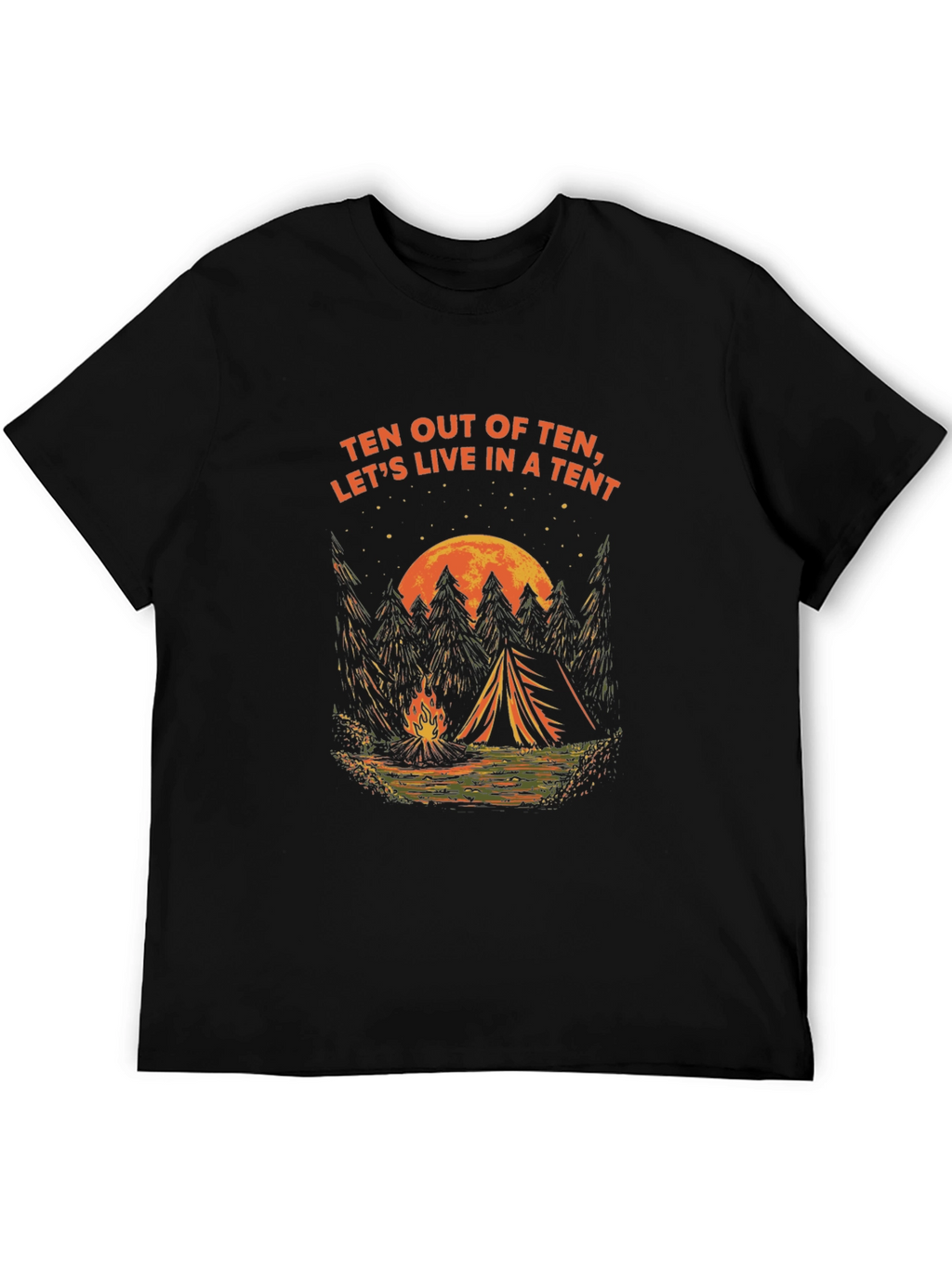 Camping Tent T-Shirt - Live in a Tent