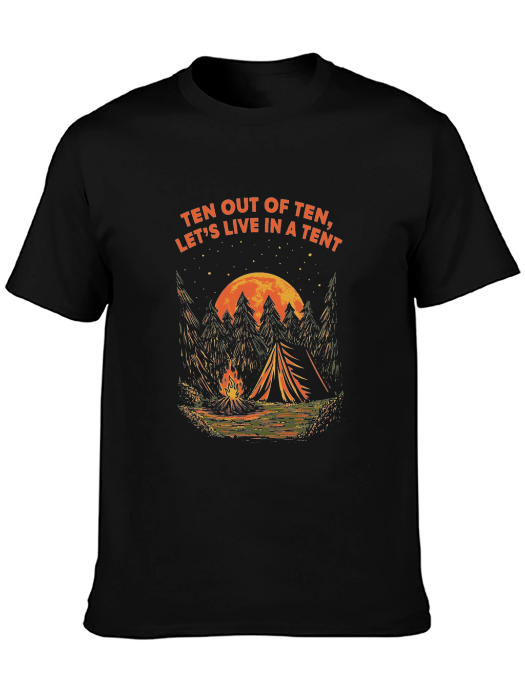 Camping Tent T-Shirt - Live in a Tent