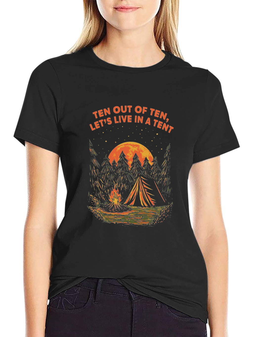 Camping Tent T-Shirt - Live in a Tent