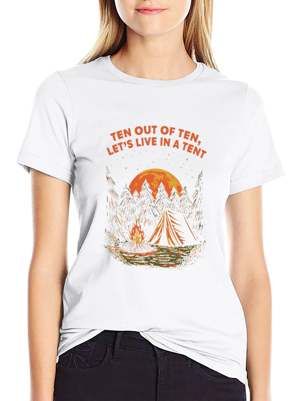 Camping Tent T-Shirt - Live in a Tent