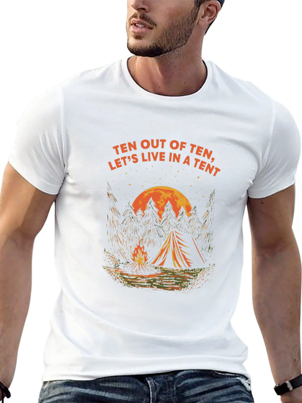 Camping Tent T-Shirt - Live in a Tent