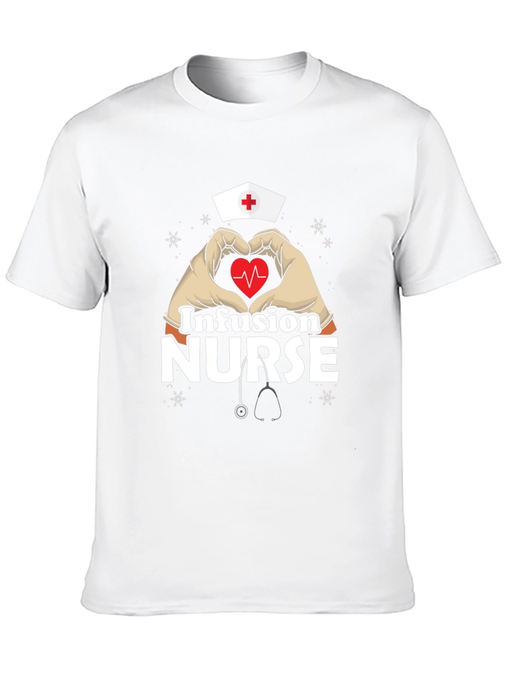 Infusion Nurse Heart Hands T-Shirt - Black