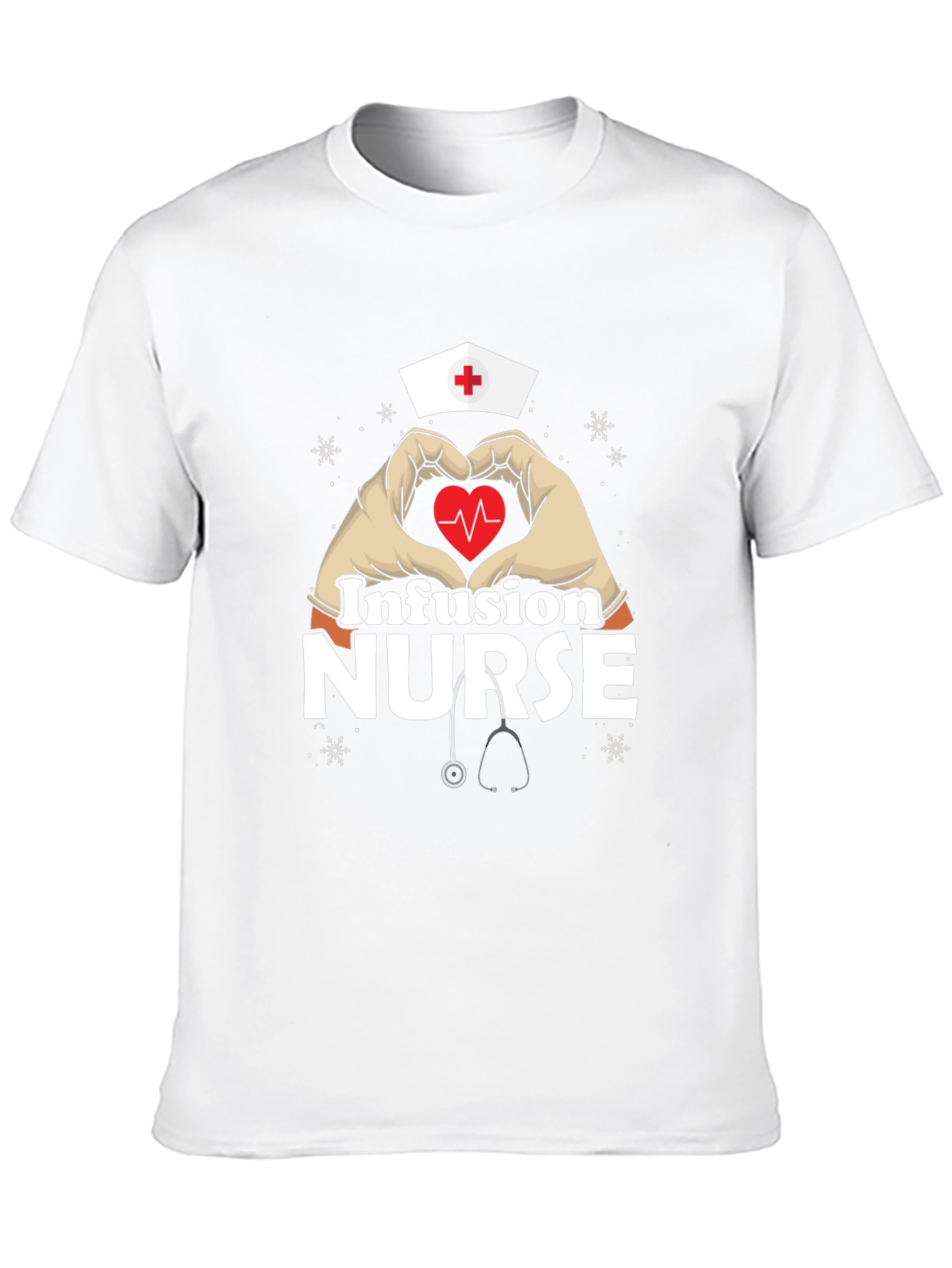 Infusion Nurse Heart Hands T-Shirt - Black