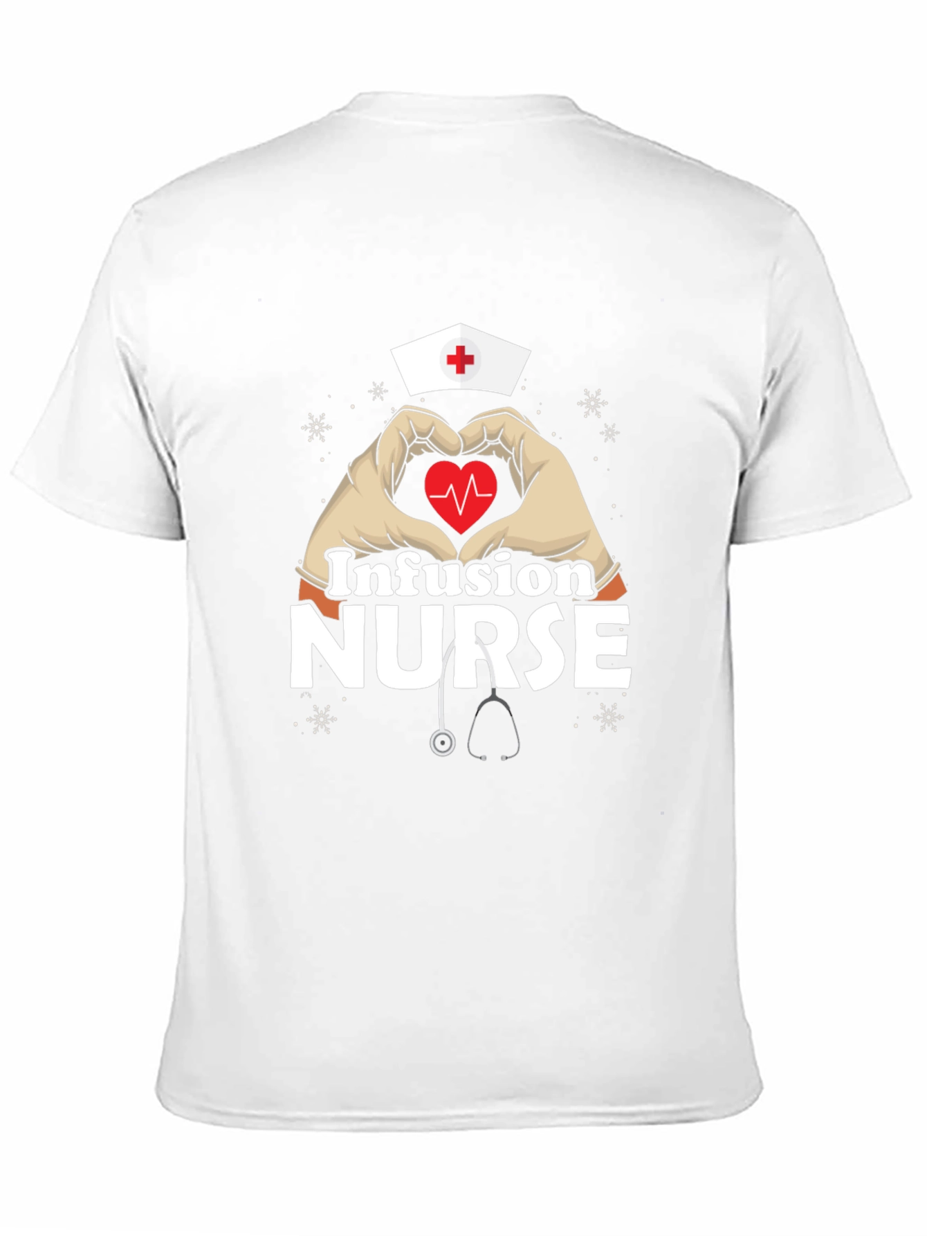 Infusion Nurse Heart Hands T-Shirt - Black