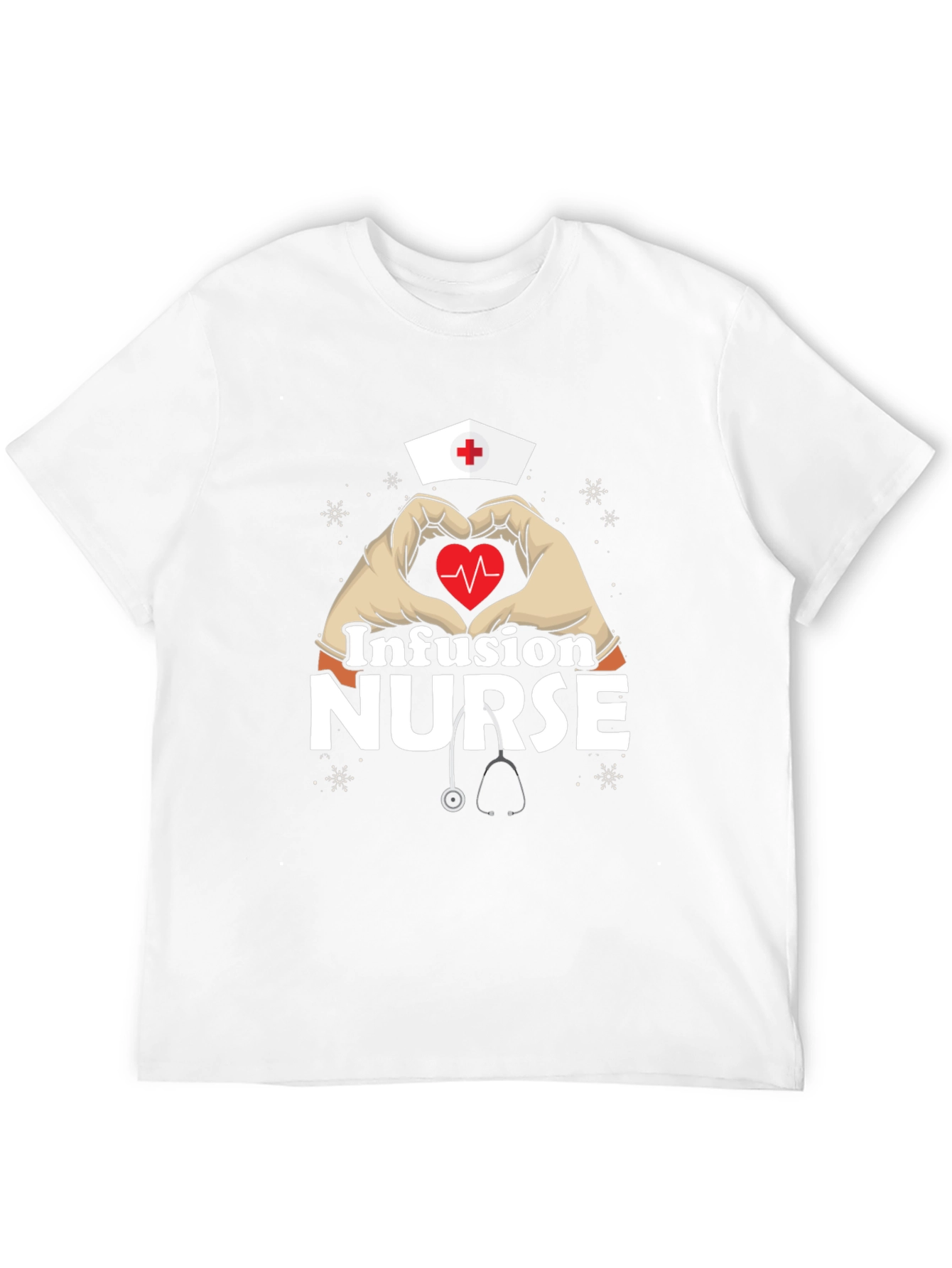 Infusion Nurse Heart Hands T-Shirt - Black