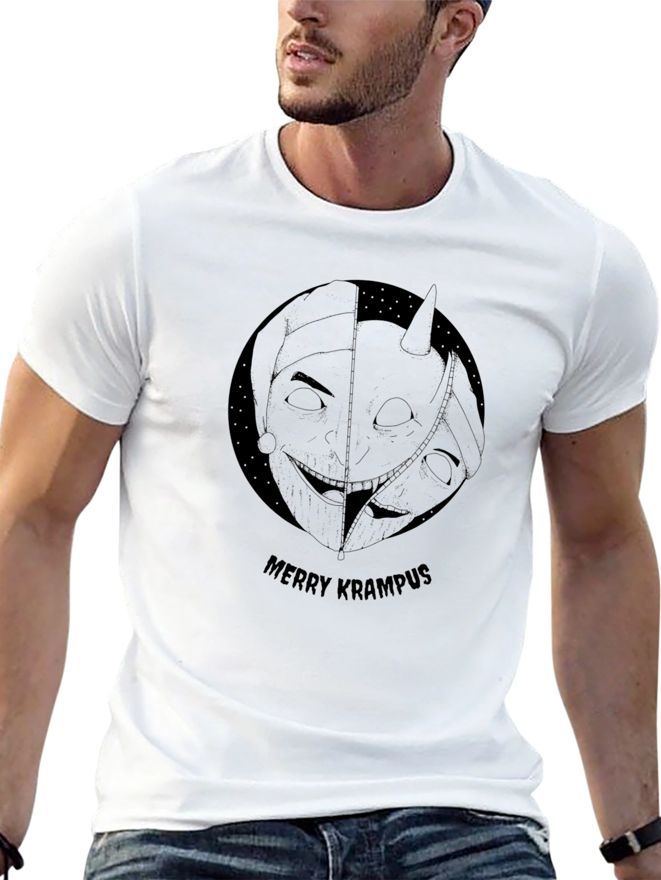 Merry Krampus Graphic Tee - Holiday Horror