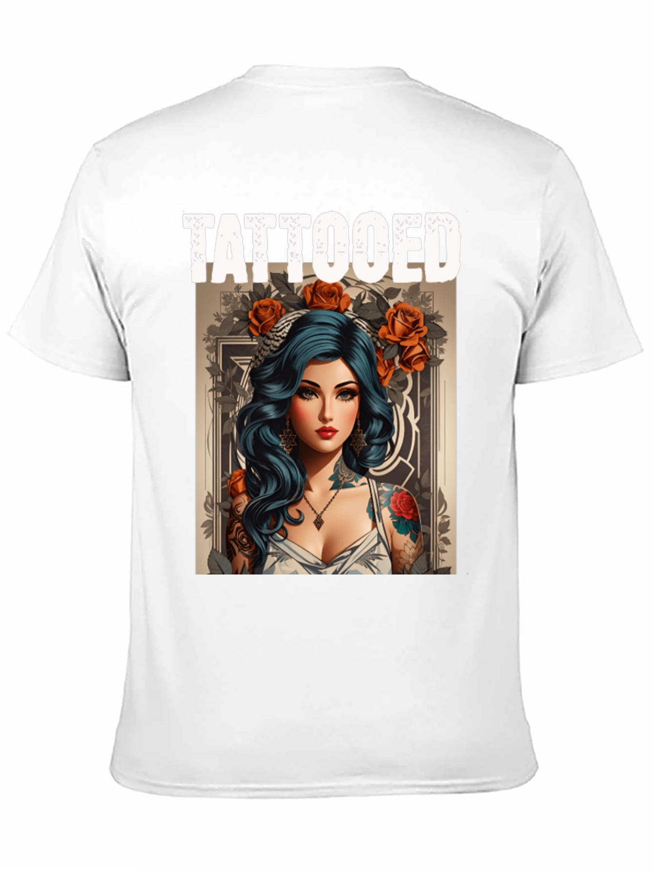 Tattooed Woman Graphic Tee - Edgy Style