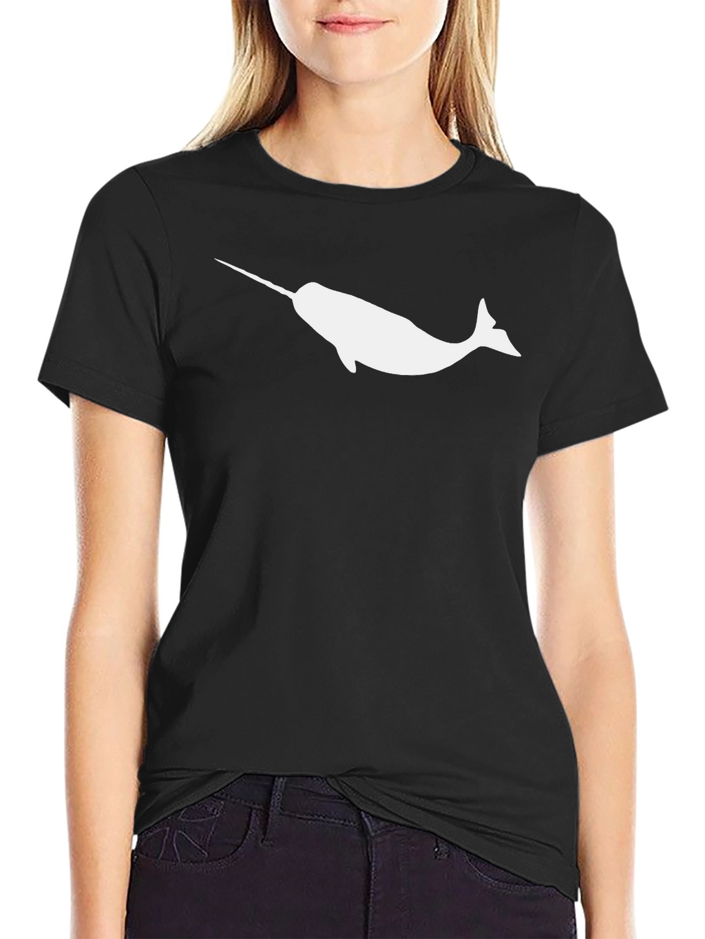 Narwhal Graphic Tee - Black Cotton Comfort