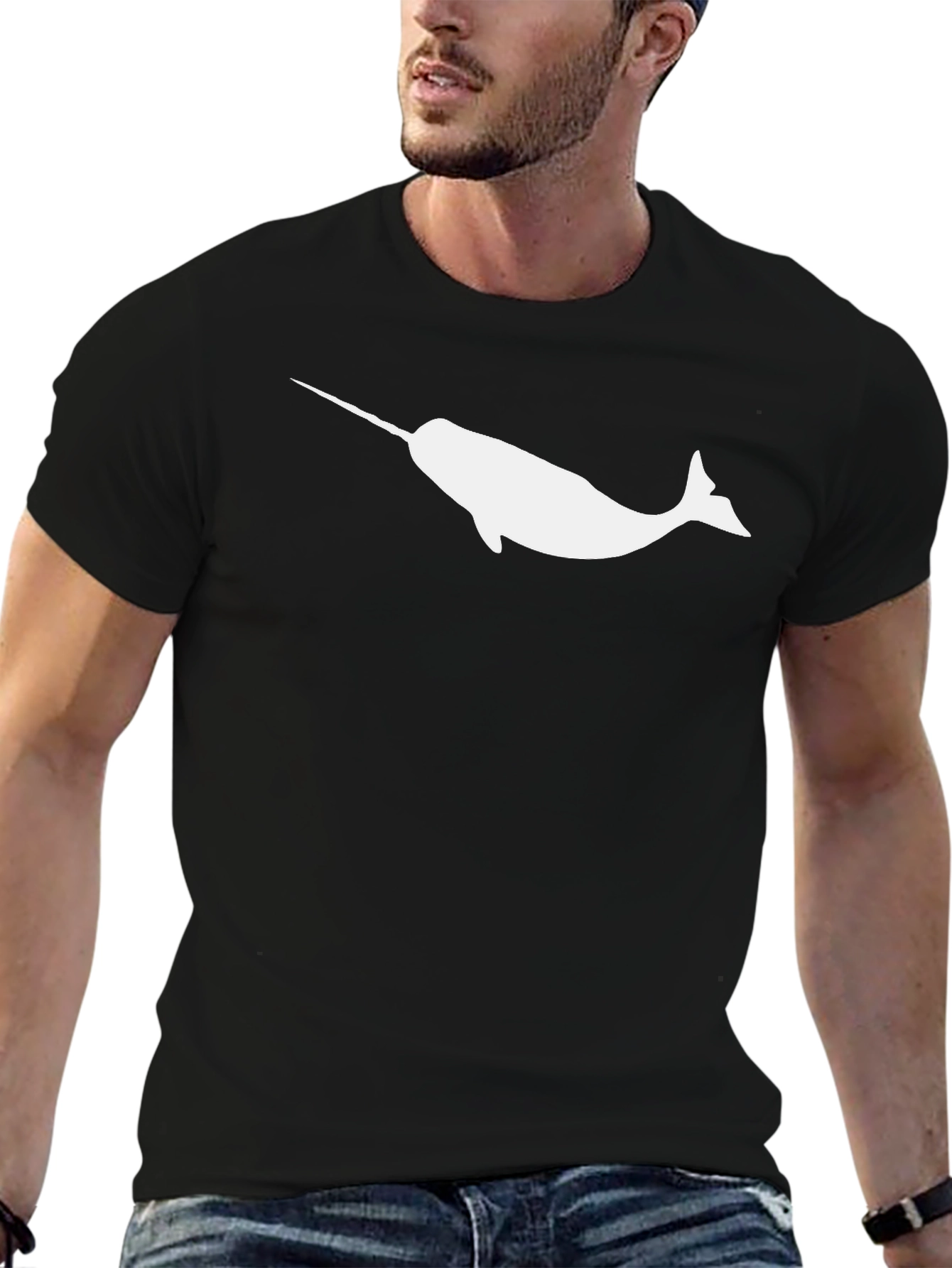 Narwhal Graphic Tee - Black Cotton Comfort