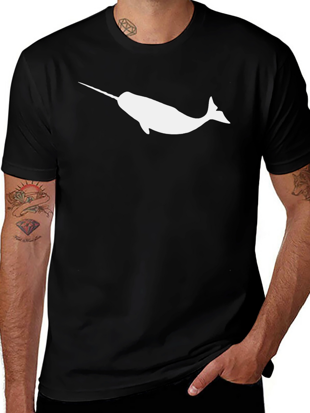 Narwhal Graphic Tee - Black Cotton Comfort