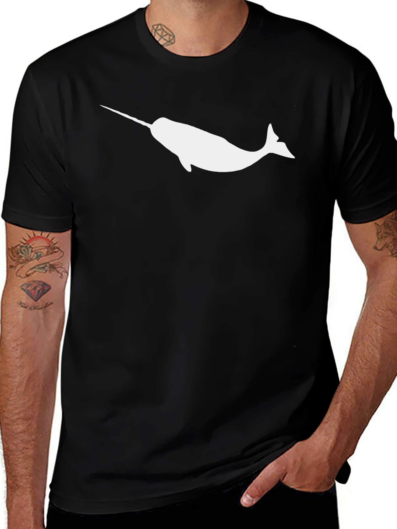 Narwhal Graphic Tee - Black Cotton Comfort