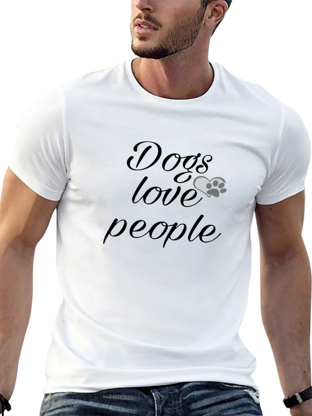 Dogs Love People Graphic T-Shirt
