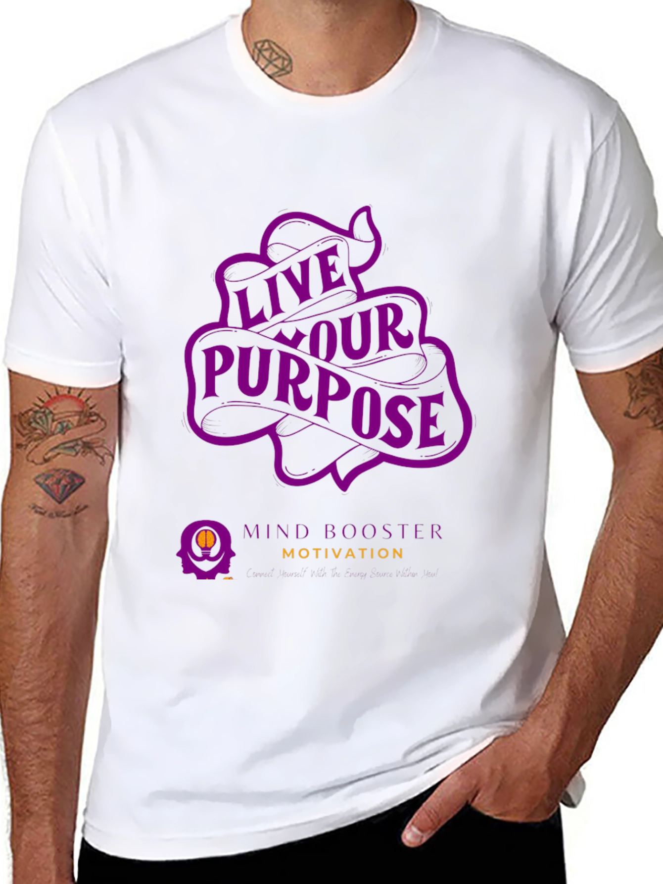 Live Your Purpose Black Graphic Tee - Mind Booster Motivation