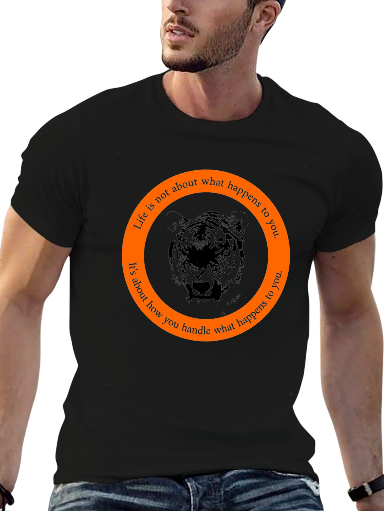 Tiger Graphic Tee - Life Quote T-Shirt