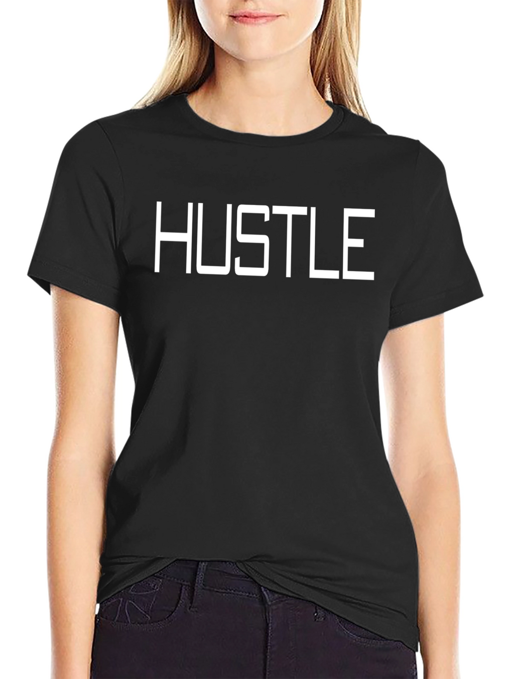 Hustle Graphic Tee - Black Cotton T-Shirt
