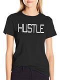 Hustle Graphic Tee - Black Cotton T-Shirt